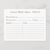 フローラメイスンジャーのキッチンシャワーレシピカード インビテーションポストカード (裏面)