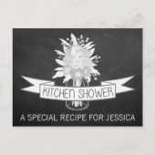 フローラメイスンジャーのキッチンシャワーレシピカード インビテーションポストカード (正面)