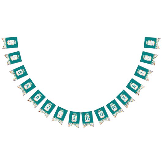 フローラメイスンジャーの赤ちゃんシャワー バンティングフラッグ (全)