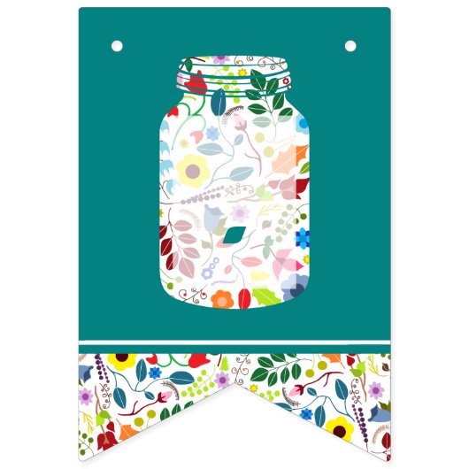 フローラメイスンジャーの赤ちゃんシャワー バンティングフラッグ (第1の旗)