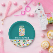 フローラメイスンジャーの赤ちゃんシャワー ペーパープレート (パーティー)