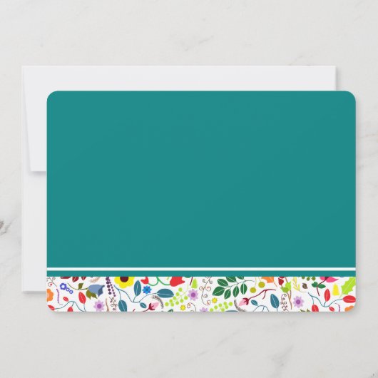 フローラメイスンジャーの赤ちゃんシャワー 招待状 (裏面)