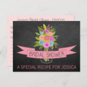 フローラメイスンジャーブライダルシャワーレシピカード インビテーションポストカード (正面/裏面)