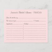 フローラメイスンジャーブライダルシャワーレシピカード インビテーションポストカード (裏面)