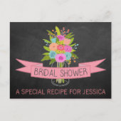 フローラメイスンジャーブライダルシャワーレシピカード インビテーションポストカード (正面)