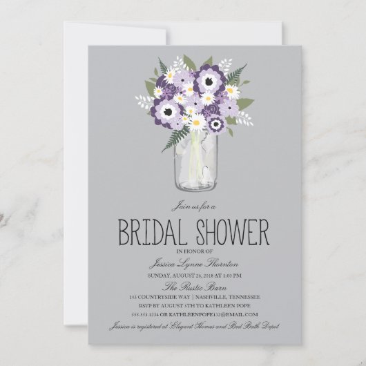 フローラメイスンジャーブライダルシャワー 招待状 (正面)