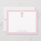 フローラメイスンジャールピンクボウガールベビー文房具 サンキューカード (正面)