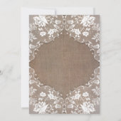 フローラメイスンジャールレースとバーラップ赤ちゃんシャワー 招待状 (裏面)