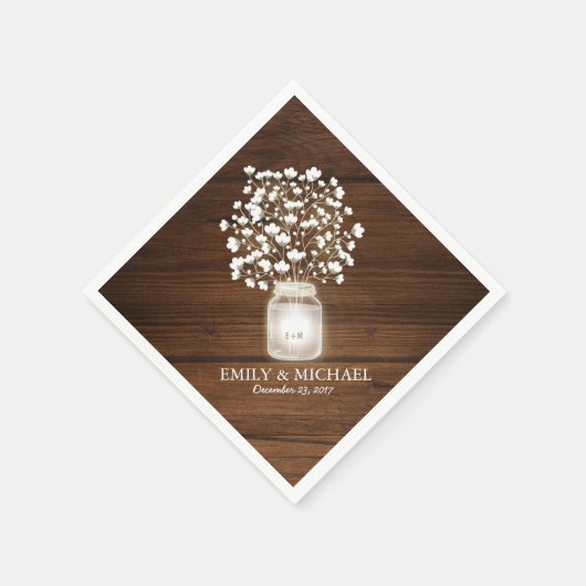 フローラメイスンジャー結婚ルスネス スタンダードカクテルナプキン (角)