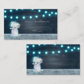 フローラメイスンジャー&ブルーライツテー素朴ブルプレース プレイスカード (正面/裏面)