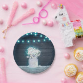 フローラメイスンジャー&ブルーラ素朴イツ結婚 ペーパープレート (パーティー)