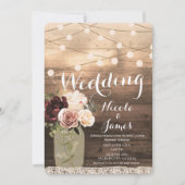 フローラメイスンジャー&ライツカントリー素朴ウェディング 招待状 (正面)