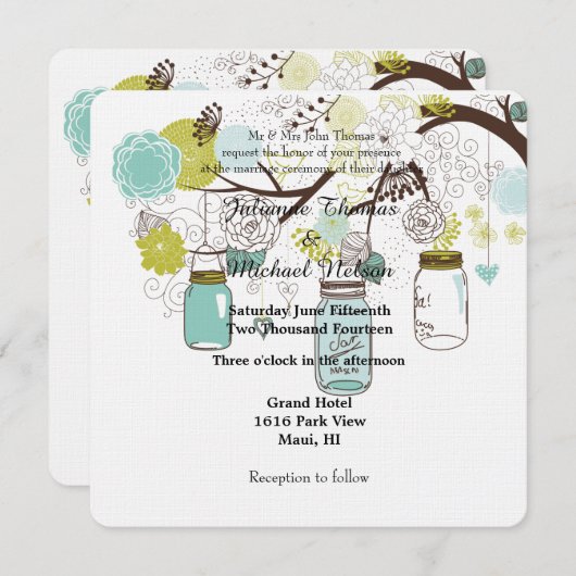 フローラメイスン・ジャース結婚ズ 招待状 (正面/裏面)