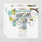 フローラメイソンジャースブライダルシャワー 招待状 (正面/裏面)