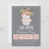 フローラメイソンジャーベビーシャワー招待状 招待状 (正面)