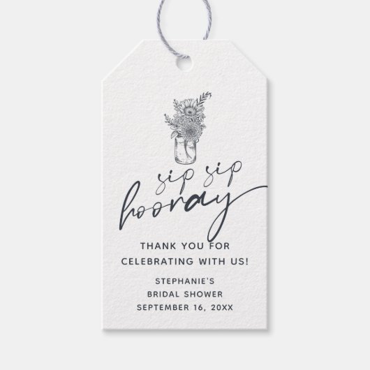 フローラメイソンジャールシップホレーブライダルシャワー ギフトタグ (正面)
