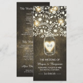 フローラメイソンjarイエローのエレガントな結婚式 プログラム (正面/裏面)