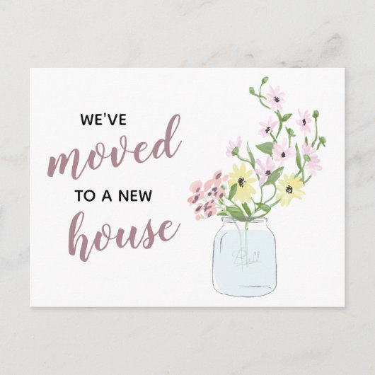 フローラメイソンJar我々は新しいアドレスを移動した ポストカード (正面)