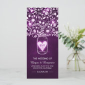 フローラメイソンjar紫のエレガントな結婚式プログラム プログラム (スタンド正面)