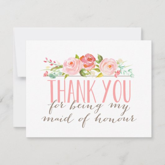 フローラメイド・オブ・オーナー(花嫁付き添い人)ありがとう サンキューカード (正面)