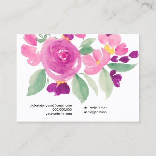 フローラメイヴ水カラーヘアクリップのバーレット表示 名刺 (裏面)