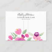 フローラメイヴ水カラーヘアクリップのバーレット表示 名刺 (正面)