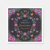 フローラメエレガントキシカンフォークアートフィエスタキンセアニェラ スタンダードカクテルナプキン (正面)