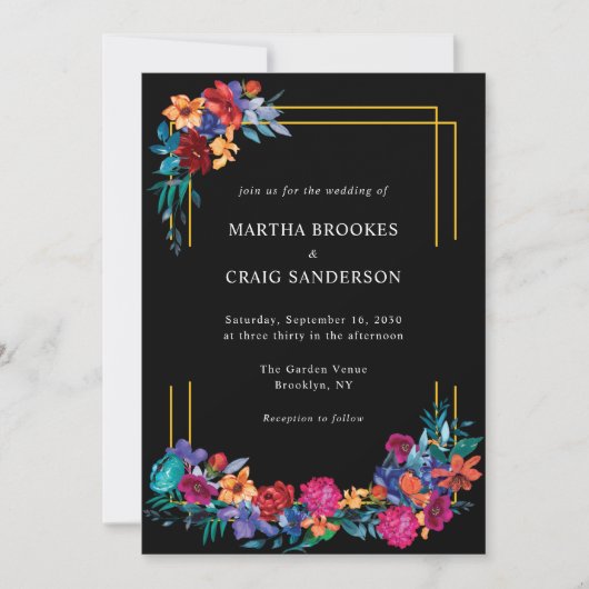 フローラメカラフルキシカンフィエスタ結婚式招待状 招待状 (正面)