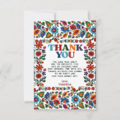 フローラメカラフルキシカンフォークアート刺繍フィエスタ サンキューカード (正面)