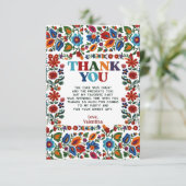 フローラメカラフルキシカンフォークアート刺繍フィエスタ サンキューカード (スタンド正面)