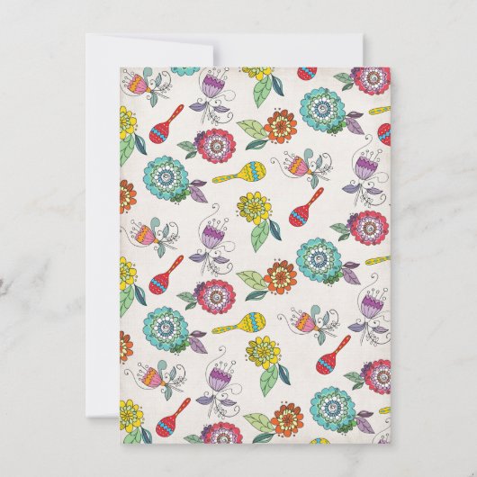 フローラメキシカラフルカンフィエスタ引っ越し祝いパーティーパーティー 招待状 (裏面)