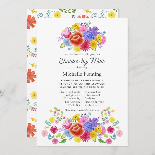フローラメキシカンフィエスタブライダルシャワーバイメール 招待状 (正面/裏面)