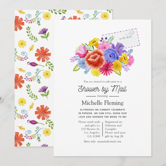 フローラメキシカンフィエスタブライダルシャワーバイメール 招待状 (正面/裏面)