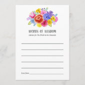 フローラメキシカンフィエスタブライダルシャワー アドバイスカード (正面)