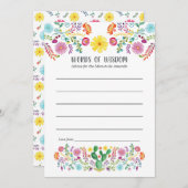 フローラメキシカンフィエスタベビーまたはブライダルシャワー アドバイスカード (正面/裏面)