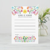 フローラメキシカンフィエスタベビーまたはブライダルシャワー アドバイスカード (スタンド正面)