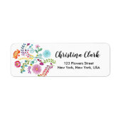 フローラメキシコの花かわいいパーソナライズされたカスタム ラベル (正面)