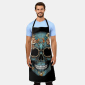 フローラメキシコスカルの日の死んだディアデムエルト エプロン (着用した状態)