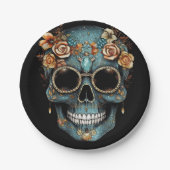 フローラメキシコスカルの日の死んだディアデムエルト ペーパープレート (正面)