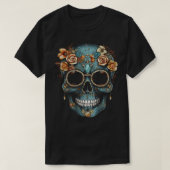 フローラメキシコスカルの日の死んだディアデムエルト Tシャツ (デザイン正面)