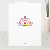 フローラメキシコフォークアートAny Ageフォト誕生日 カード (裏面)