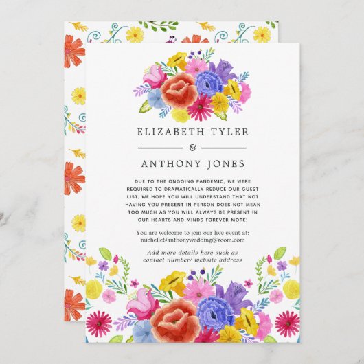 フローラメキシコ減らフィエスタ結婚のゲスト一覧 案内状 (正面/裏面)