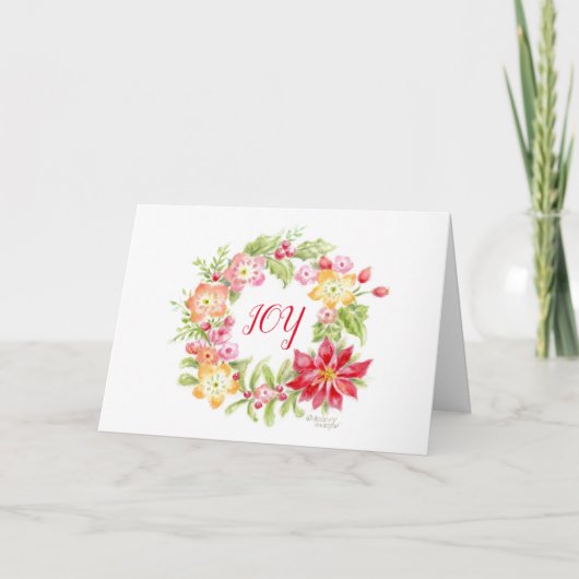 フローラメドレホリデーリースクリスマスカード サンキューカード (正面)