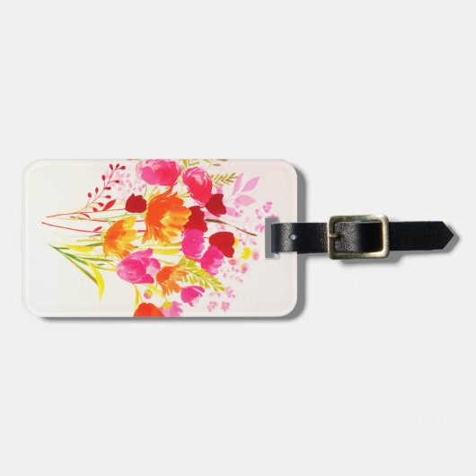 フローラメドーピーチピンクウォーター色 ラゲッジタグ (正面横)