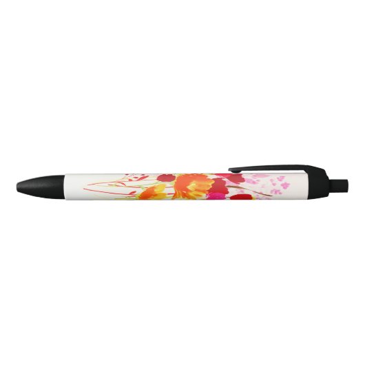 フローラメドーピーチピンクウォーター色 黒ボールペン (トップ)