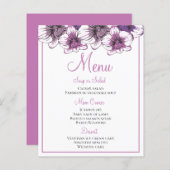 フローラメニューパープルオーキッドフラワーウェディングパーティー (正面/裏面)