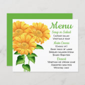 フローラメニュー黄色ひまわり結婚グリーンの花 (正面/裏面)