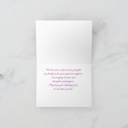 フローラメモリアルありがとう悔やみや弔慰 サンキューカード (内部)