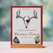 フローラメリークリスマスディアヘッドスカルサボテン アクリルサイン (ニュートラル)