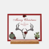 フローラメリークリスマスディアヘッドスカルサボテン アクリルサイン (正面)